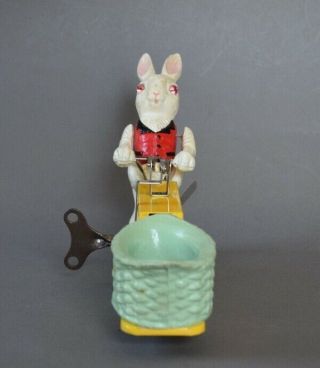 1930s Lionel 1104 Peter Rabbit Chick Mobile Clockwork Windup Toy w/ Rare Wheels 9
