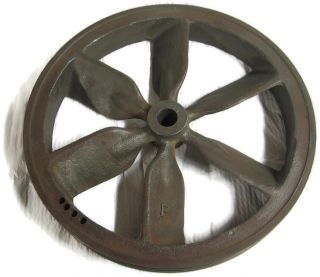 16 Inch Air Compressor Cast Iron Flywheel Pulley Spoked 3 Groove V - Belt Sheave