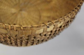 A VERY RARE 19TH C CENTER BASKET WITH RARE TUFFED ADDITIONS AND A DELICATE WEAVE 12