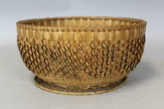A Very Rare 19th C Center Basket With Rare Tuffed Additions And A Delicate Weave