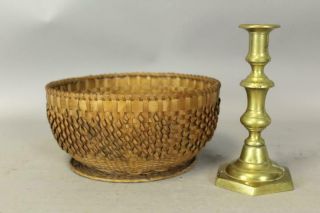 A VERY RARE 19TH C CENTER BASKET WITH RARE TUFFED ADDITIONS AND A DELICATE WEAVE 2