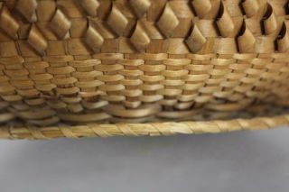 A VERY RARE 19TH C CENTER BASKET WITH RARE TUFFED ADDITIONS AND A DELICATE WEAVE 6