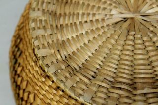 A VERY RARE 19TH C CENTER BASKET WITH RARE TUFFED ADDITIONS AND A DELICATE WEAVE 8