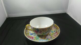 Antique Chinese Porcelain Tea Cup & Saucer Signed Guangxu Hand Painted Excel Con 2