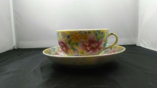 Antique Chinese Porcelain Tea Cup & Saucer Signed Guangxu Hand Painted Excel Con 3