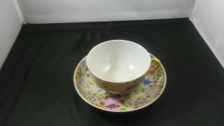 Antique Chinese Porcelain Tea Cup & Saucer Signed Guangxu Hand Painted Excel Con 4