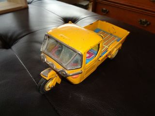 1960 ' s Bandai Japan Tin Toy Mazda 3 Wheel Delivery Truck Friction Toy Car 2