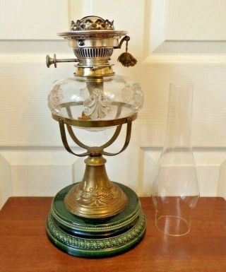 A Stunning Hinks No.  2 Lever Silver Plated burner oil lamp order 6