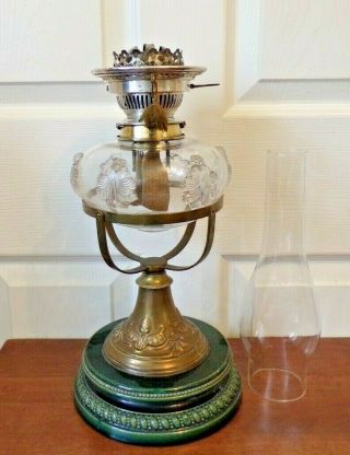 A Stunning Hinks No.  2 Lever Silver Plated burner oil lamp order 7