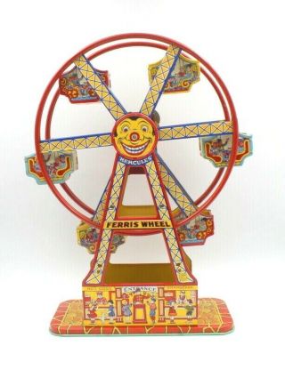J.  Chein Tin Litho Wind Up Toy Hercules Ferris Wheel Circa 1950s No Res 5929
