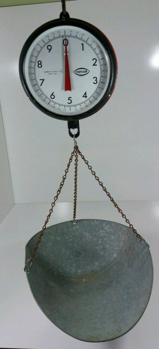 Chatillon 20 Lb.  Hanging Produce Scale With Basket Farm Stand General Store