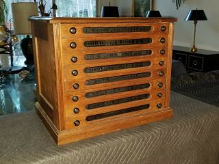 VTG c.  1900 Antique Oak Optician ' s 8 - Drawer Eyeglass Spectacle Lens Chest Cabinet 3