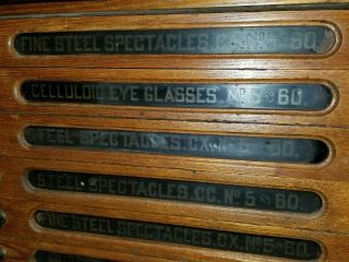 VTG c.  1900 Antique Oak Optician ' s 8 - Drawer Eyeglass Spectacle Lens Chest Cabinet 5