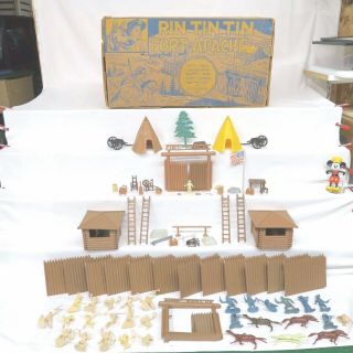 Marx Vintage Rin Tin Tin Fort Apache Playset - In