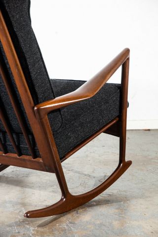 Mid Century Danish Modern Rocking Chair Rocker Selig Ib Kofod Larsen Lounge Wood 6