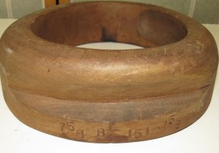 Antique Wood Block Hat Mold Brim Millinery Tool 7 - 5/8