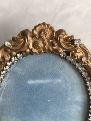 Antique Ormolu French Jeweled Picture Frame 2