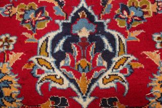 VINTAGE 10x13 VIBRANT RED Traditional Oriental Area Rug Flora Hand - Knotted WOOL 8