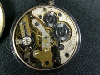 Antique Victorian Argent Dore ' Swiss Guilloche Enamel Silver Ladies Pocket Watch 6