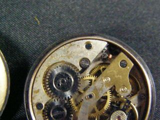 Antique Victorian Argent Dore ' Swiss Guilloche Enamel Silver Ladies Pocket Watch 8