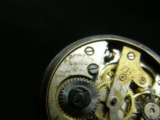 Antique Victorian Argent Dore ' Swiss Guilloche Enamel Silver Ladies Pocket Watch 9