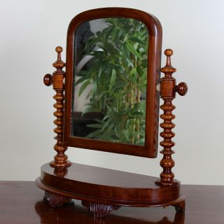 Antique 19th Century Dressing Swing Mirror Mahogany Fresstanding Vanity Mirror