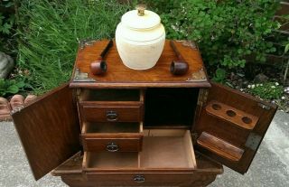 Antique Victorian Pipe Smokers Cabinet 27 X 31.  5 X 20 Cms