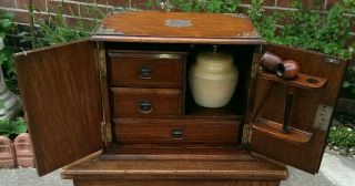 Antique Victorian Pipe Smokers Cabinet 27 x 31.  5 x 20 cms 2