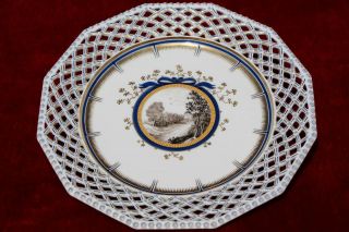 German Nymphenburg Reticulated King Pearl Porcelain Royal Bavarian Service Plate