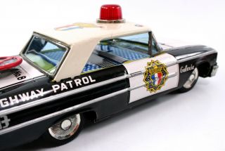 VINTAGE AOSHIN (JAPAN) 1963 FORD GALAXIE POLICE CAR W/ORIGINAL BOX NR 10