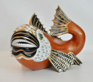 Oggetti Mangani Vtg Mid Century Italian Modern Pottery Koi Fish Sculpture Italy 11