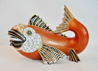Oggetti Mangani Vtg Mid Century Italian Modern Pottery Koi Fish Sculpture Italy 3
