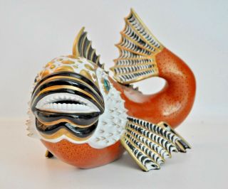 Oggetti Mangani Vtg Mid Century Italian Modern Pottery Koi Fish Sculpture Italy 4