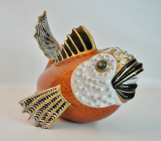 Oggetti Mangani Vtg Mid Century Italian Modern Pottery Koi Fish Sculpture Italy 5