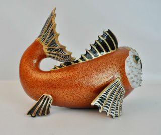 Oggetti Mangani Vtg Mid Century Italian Modern Pottery Koi Fish Sculpture Italy 6