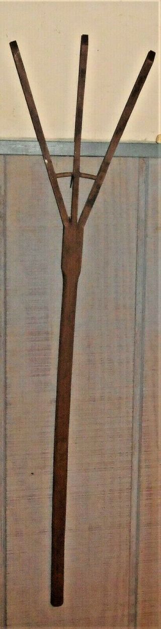 Antique Primitive American Childs 32 " Hay Fork From Lancaster,  Pennsylvania Nr
