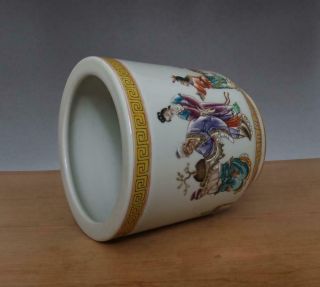 Guangxu Signed Antique Chinese Famille Rose Porcelain Brush Pot 11