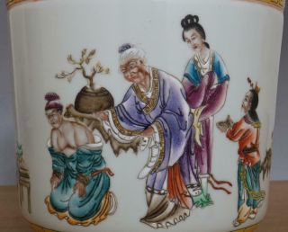 Guangxu Signed Antique Chinese Famille Rose Porcelain Brush Pot 2