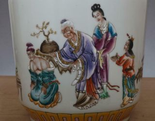 Guangxu Signed Antique Chinese Famille Rose Porcelain Brush Pot 4