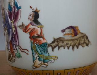 Guangxu Signed Antique Chinese Famille Rose Porcelain Brush Pot 8
