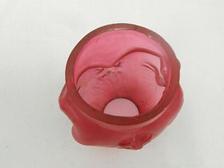 Late Victorian S.  Clarke ' s Two - Faced Cranberry Glass BABY Fairy Lamp 7