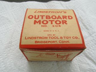 Vintage Lindstrom Toy Wind - Up Outboard Boat Motor No.  204 - 6