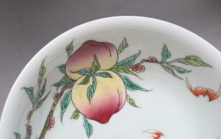 Yongzheng Signed Antique Old Chinese Famille Rose Bowl w/Nine Peaches 10