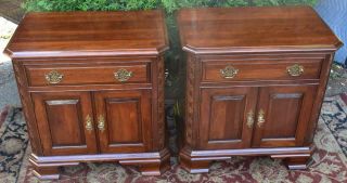 1960s Pennsylvania House cherry nightstands / bedside end tables 2