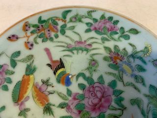 Antique Chinese Qing Dynasty Famille Rose Porcelain Plate w/ Mark on Underside 2