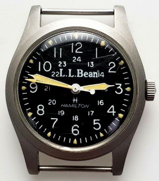 VINTAGE HAMILTON KHAKI / L.  L.  BEAN MILITARY FIELD WATCH 9219 MECHANICAL MOVEMENT 10