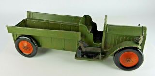 Antique Structo Large Military Green Truck - 1930 