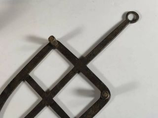 Two Antique Hand - Forged Wrought Iron Sad Iron Trivets - Primitive 5