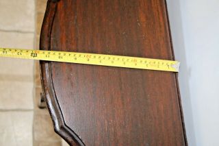 Petite Antique English Oak Barley Twist Gate Leg drop leaf Table Round scallop 12