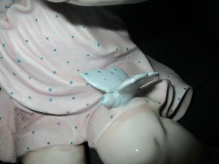 Vintage Conta Boehme Piano Baby Large Bisque Porcelain Girl Butterfly Glossy 6